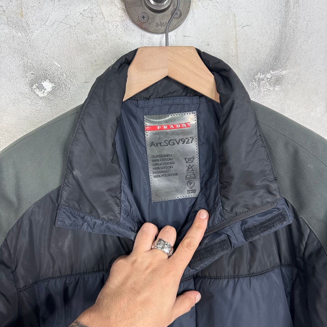Prada Black/Navy Reinforced Shoulder Jacket
