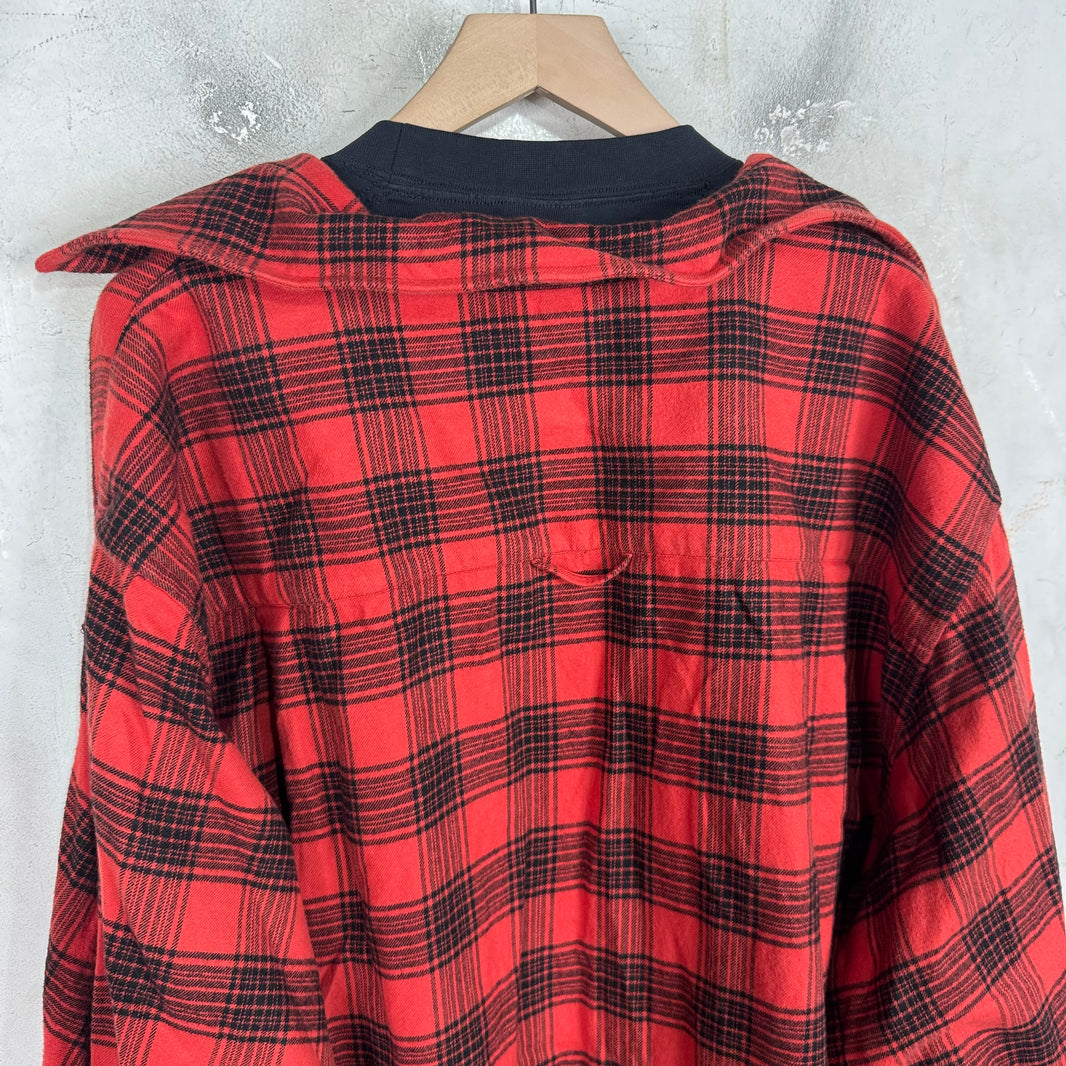 Balenciaga Trompe Layered Plaid Flannel