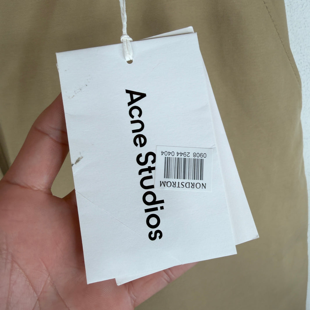 Acne Studios Baggy Wide Leg Khaki Trousers