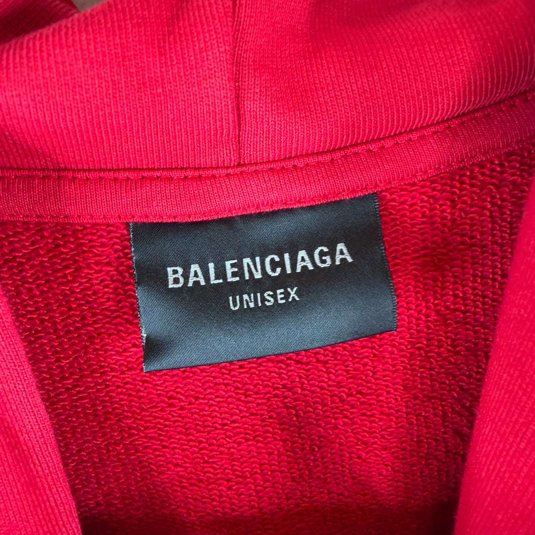 Balenciaga Sample Red Back Support Zip-Up Hoodie