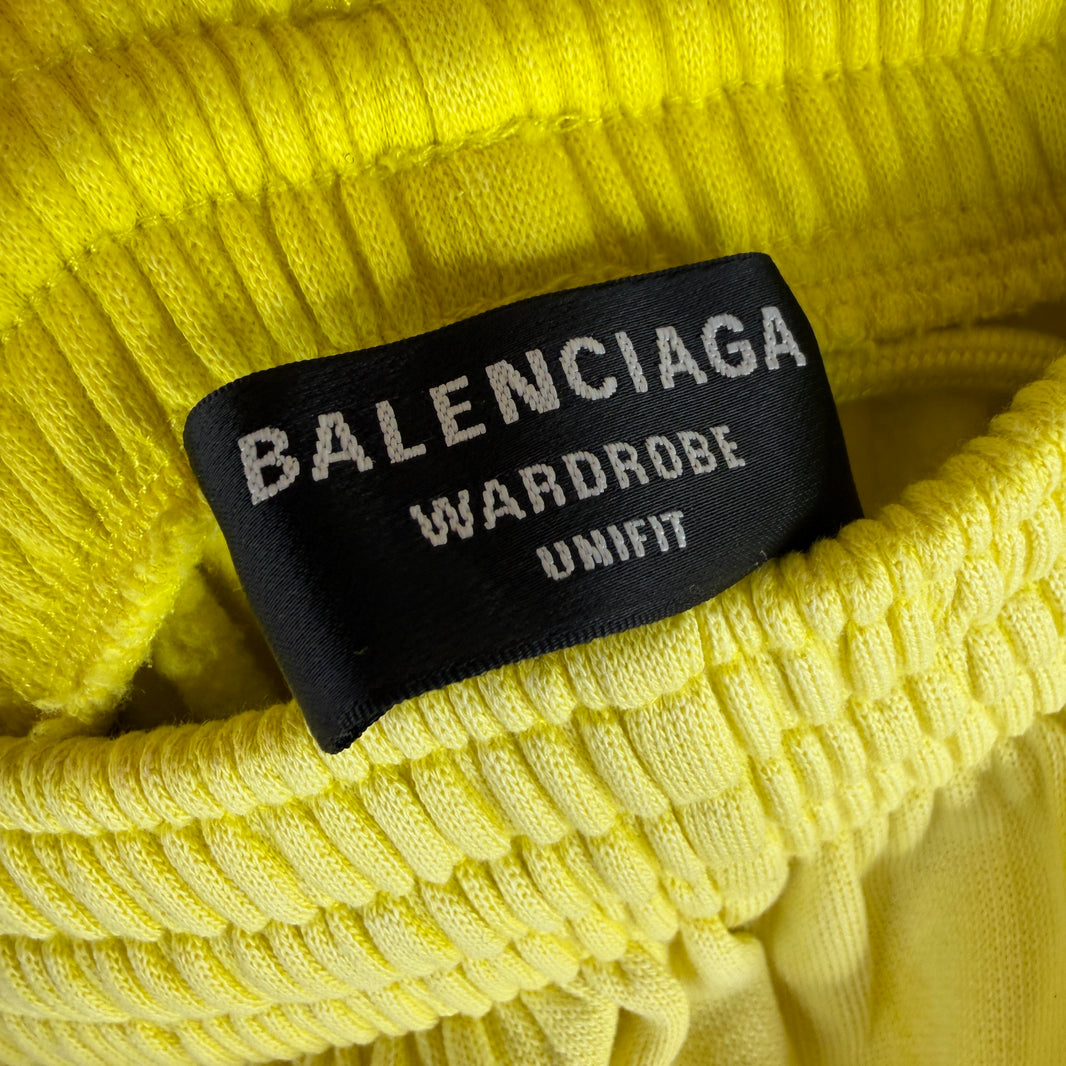 Balenciaga Sample Sporty B Distressed Yellow Sweatpants