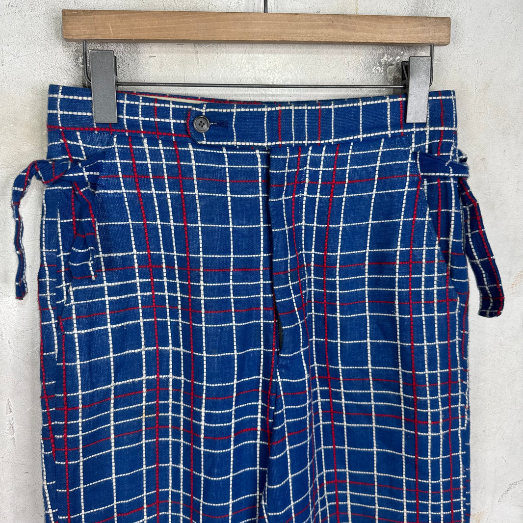Bode Blue Embroidered Trousers
