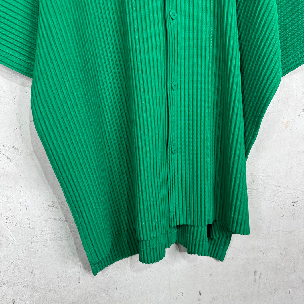 Issey Miyake Homme Plisse Green Buttoned Shirt