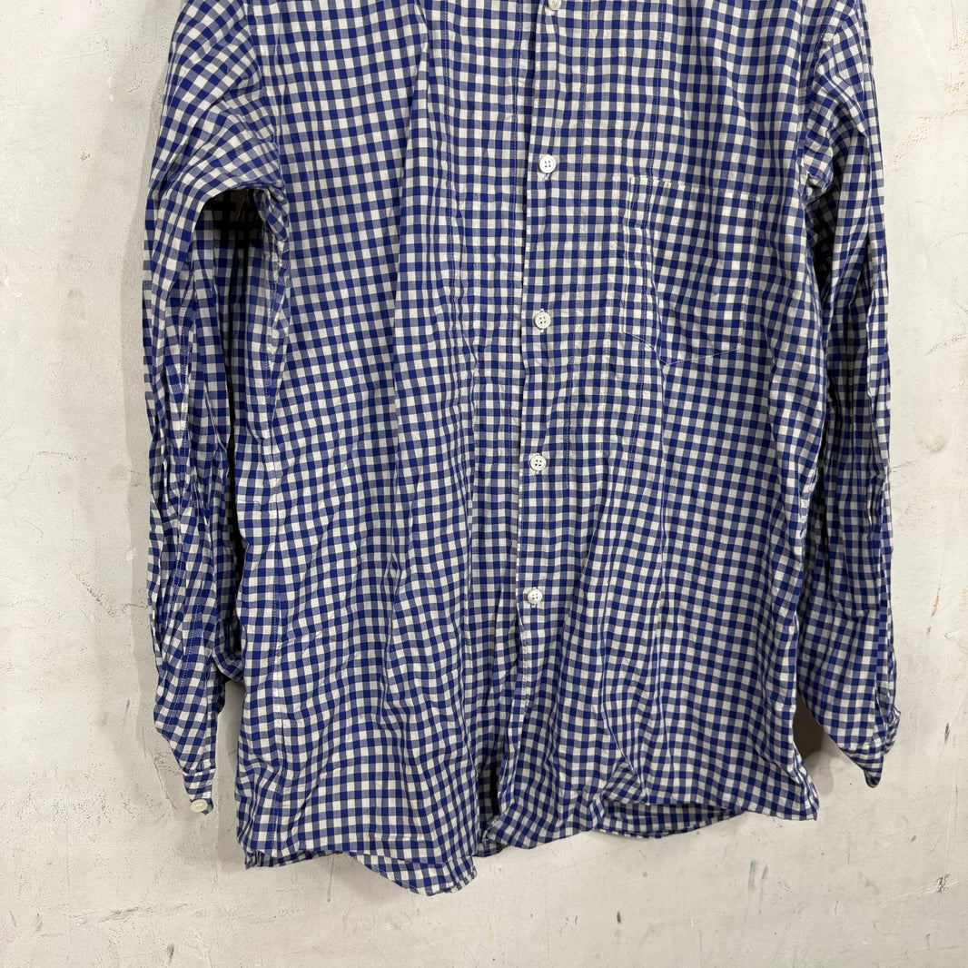 CDG Plaid Pleated Button-Up Shirt