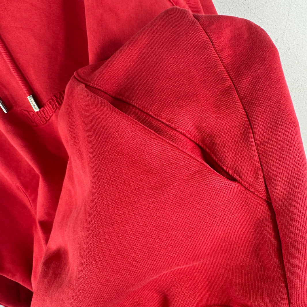 Jacquemus Red Wavy Logo Hoodie