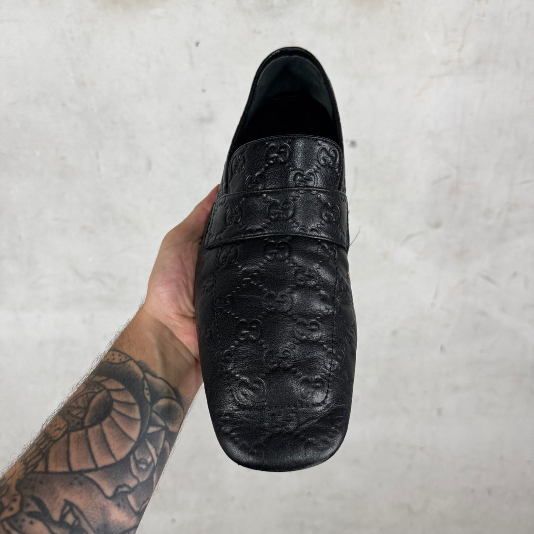 Gucci Leather Monogram Ragazzo Mules