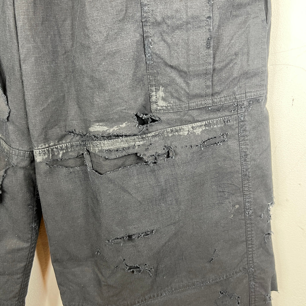 Balenciaga Distressed Ripstop Double Layer Cargo Pants
