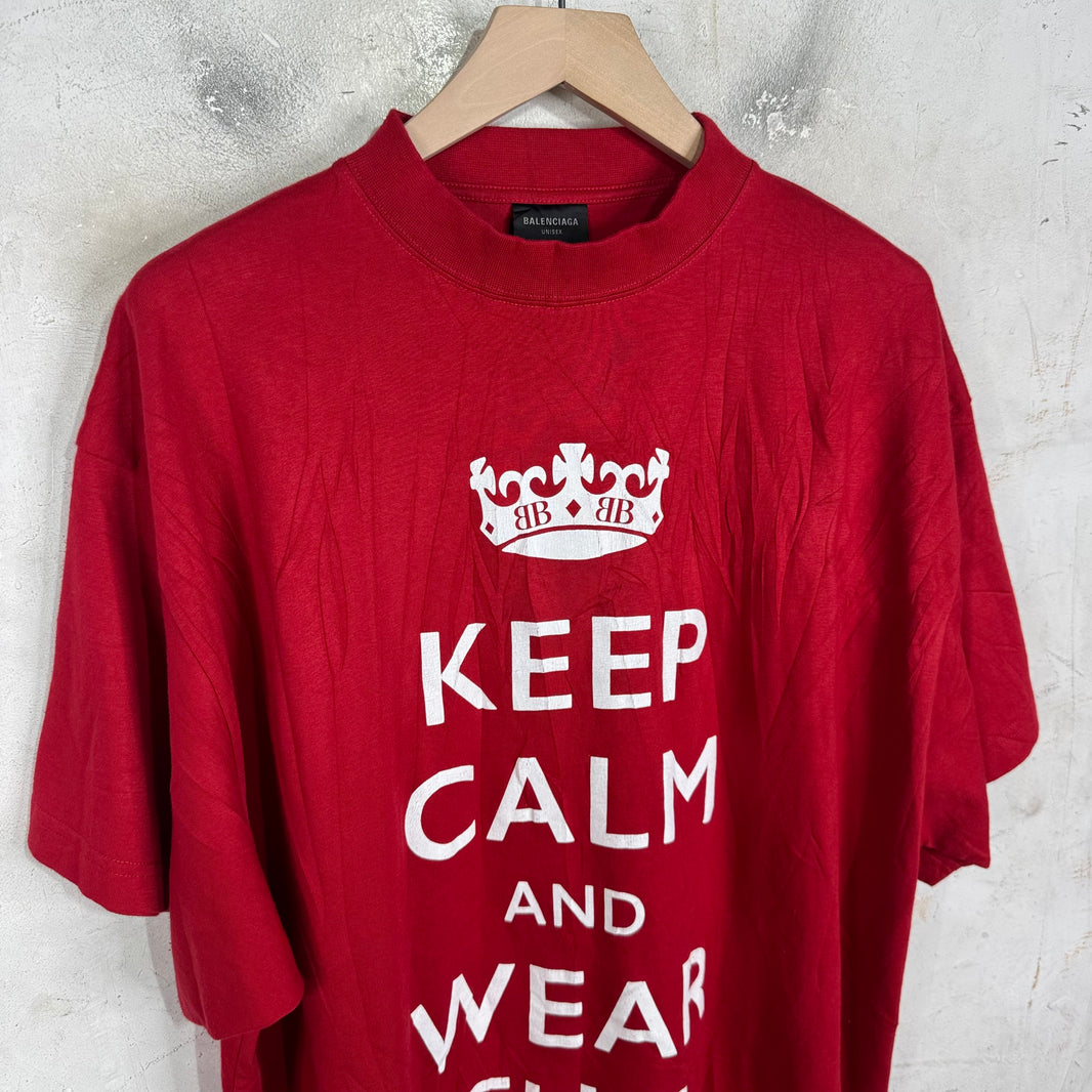 Balenciaga Keep Calm Distressed T-Shirt