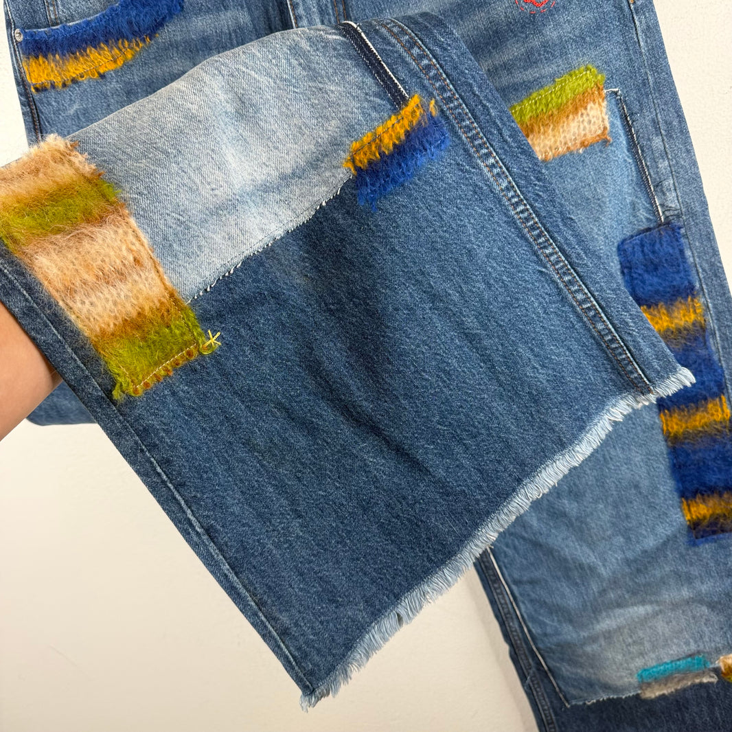 Marni Stone Washed Organic Denim Mohair Trousers