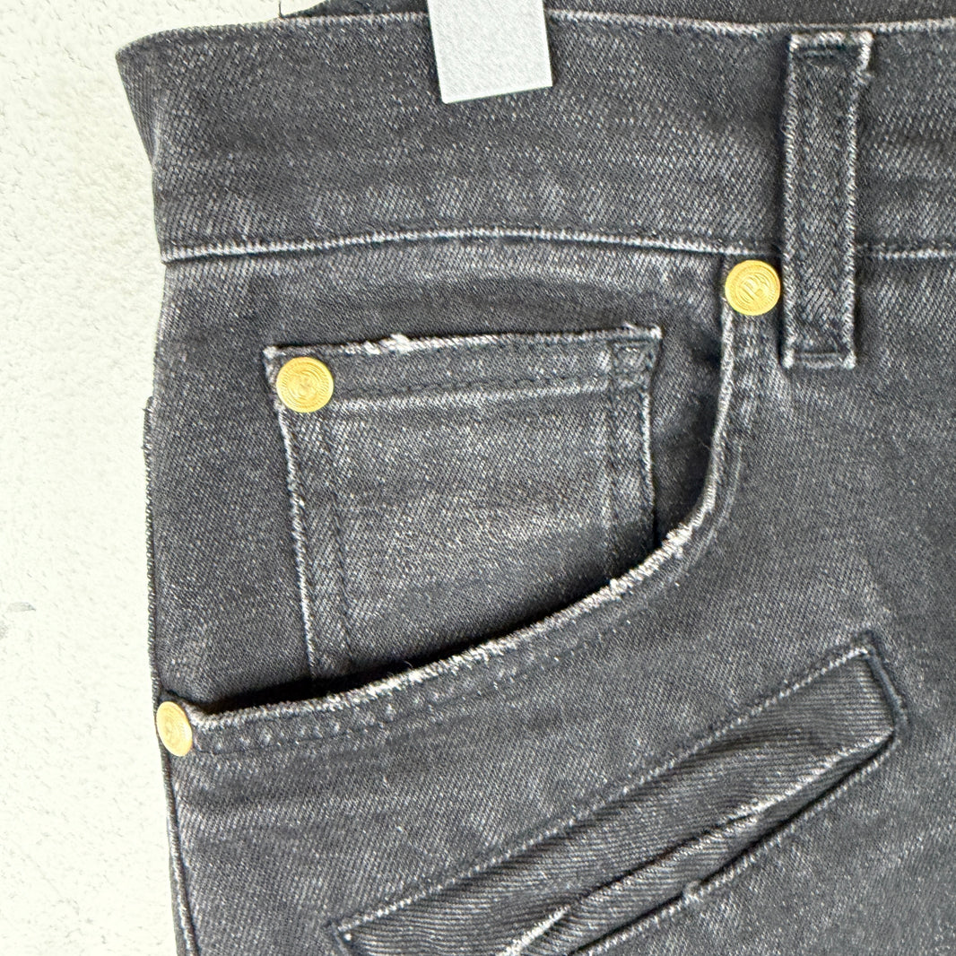 Pierre Balmain Black Skinny Biker Jeans