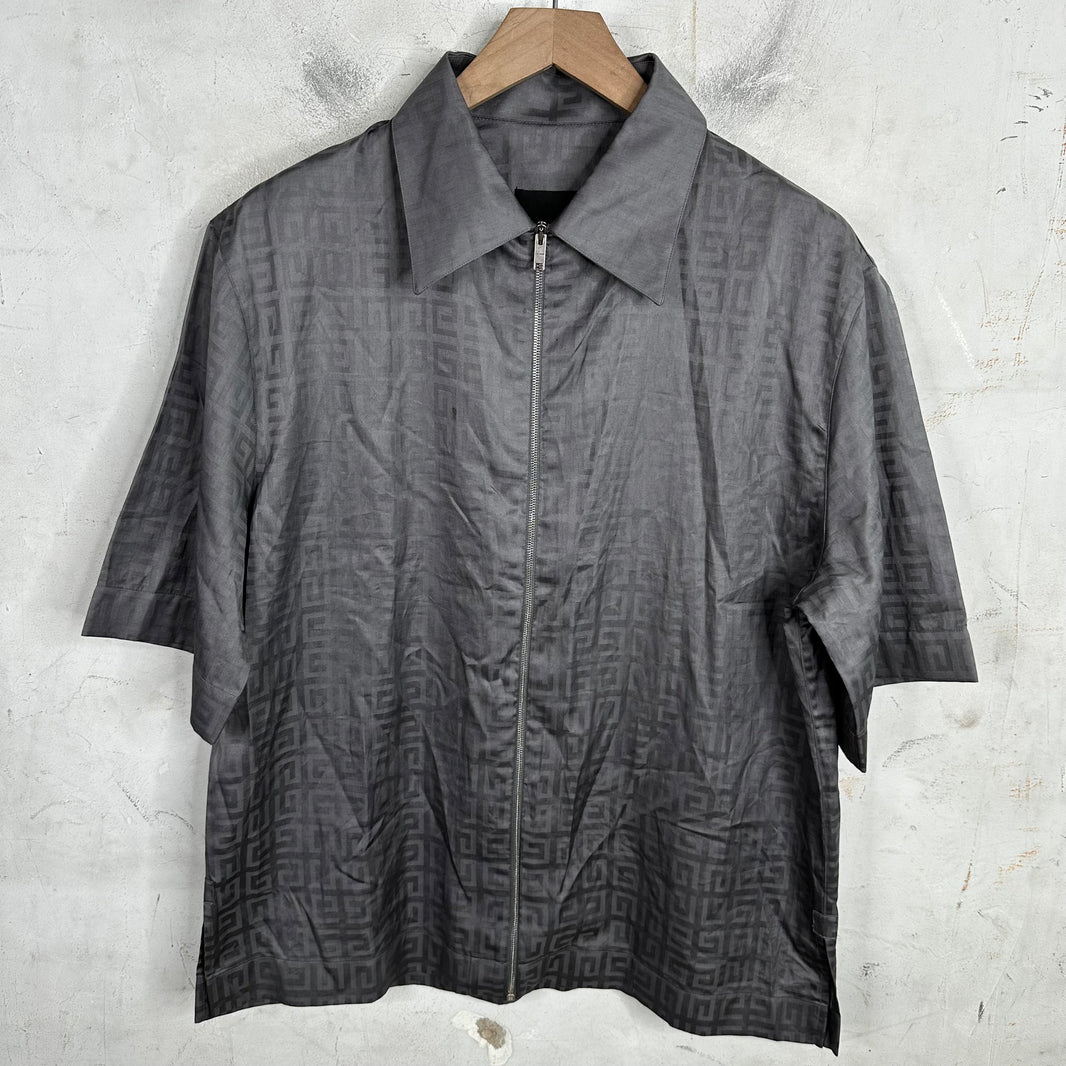 Givenchy Boxy Monogram Zipped Shirt