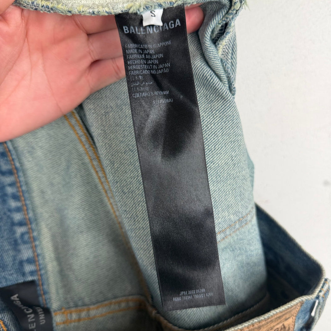 Balenciaga Baggy Distressed Blue Wash Jeans