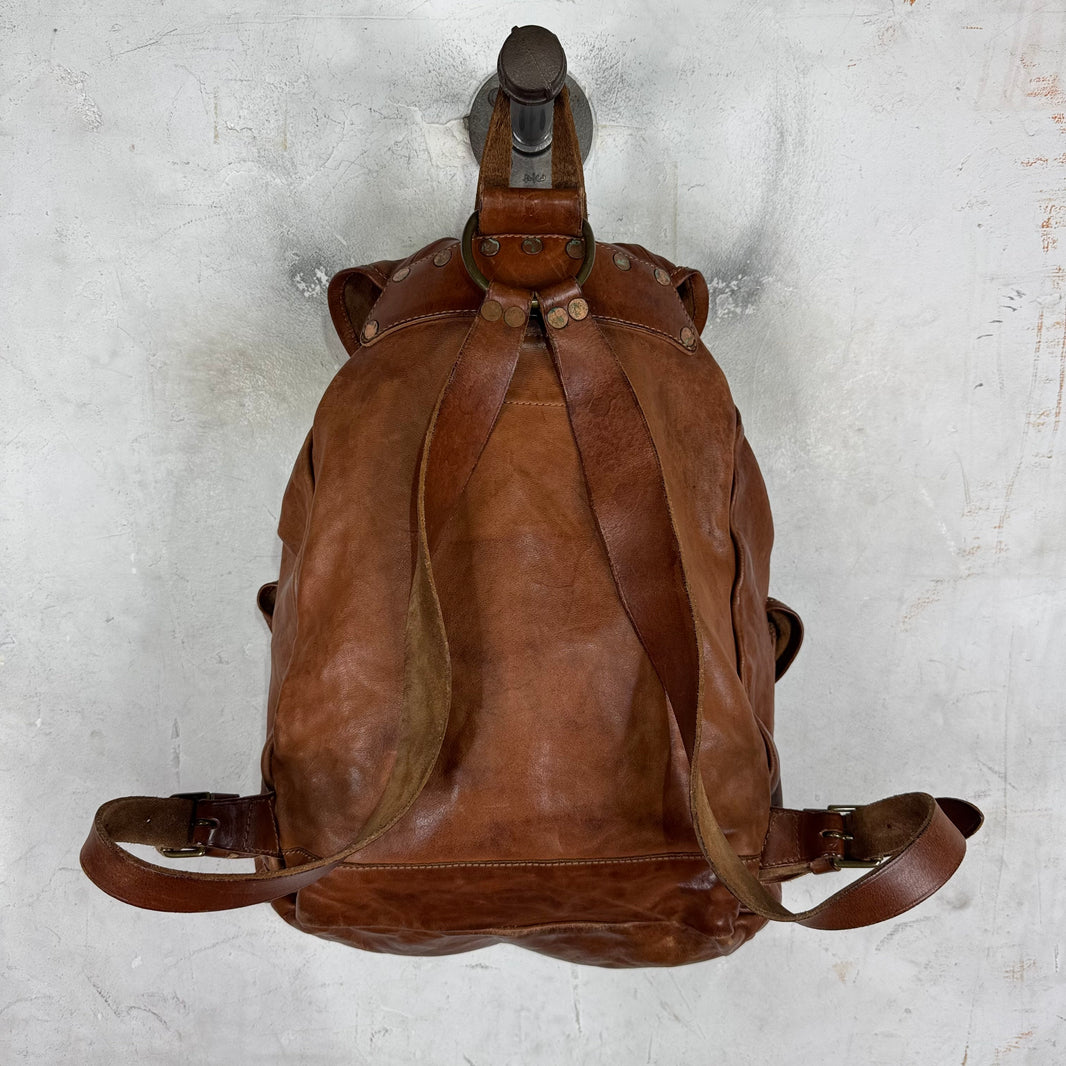 RRL Leather Flap Top Cinch Backback