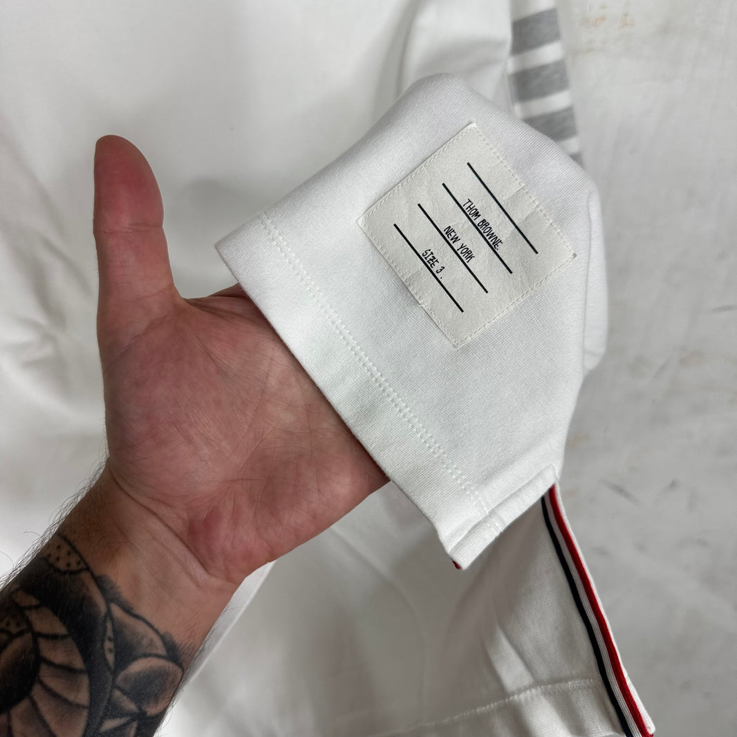 Thom Browne White Striped Sleeve T-Shirt