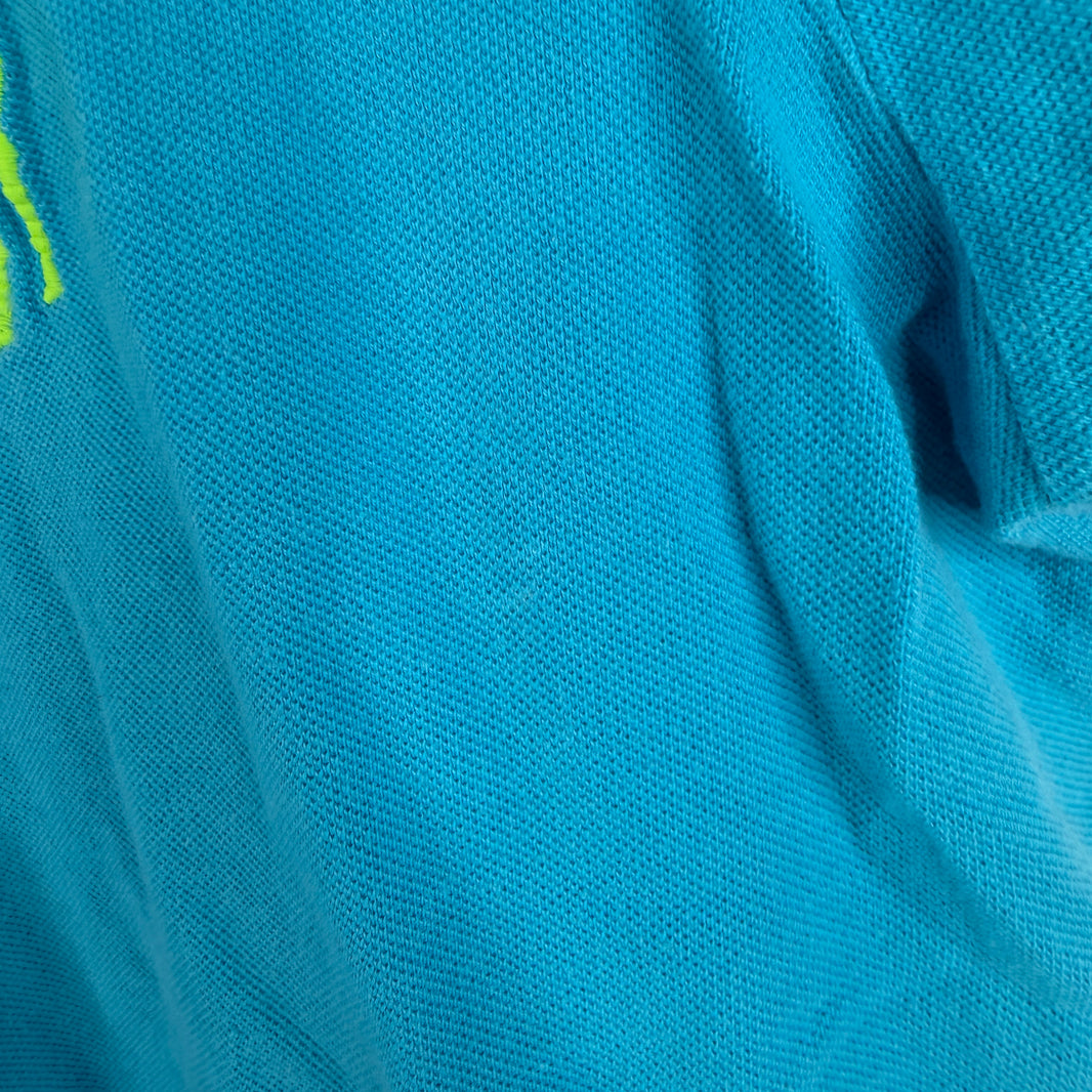 Polo Ralph Lauren Blue Neon Big Horse USA Polo T-Shirt