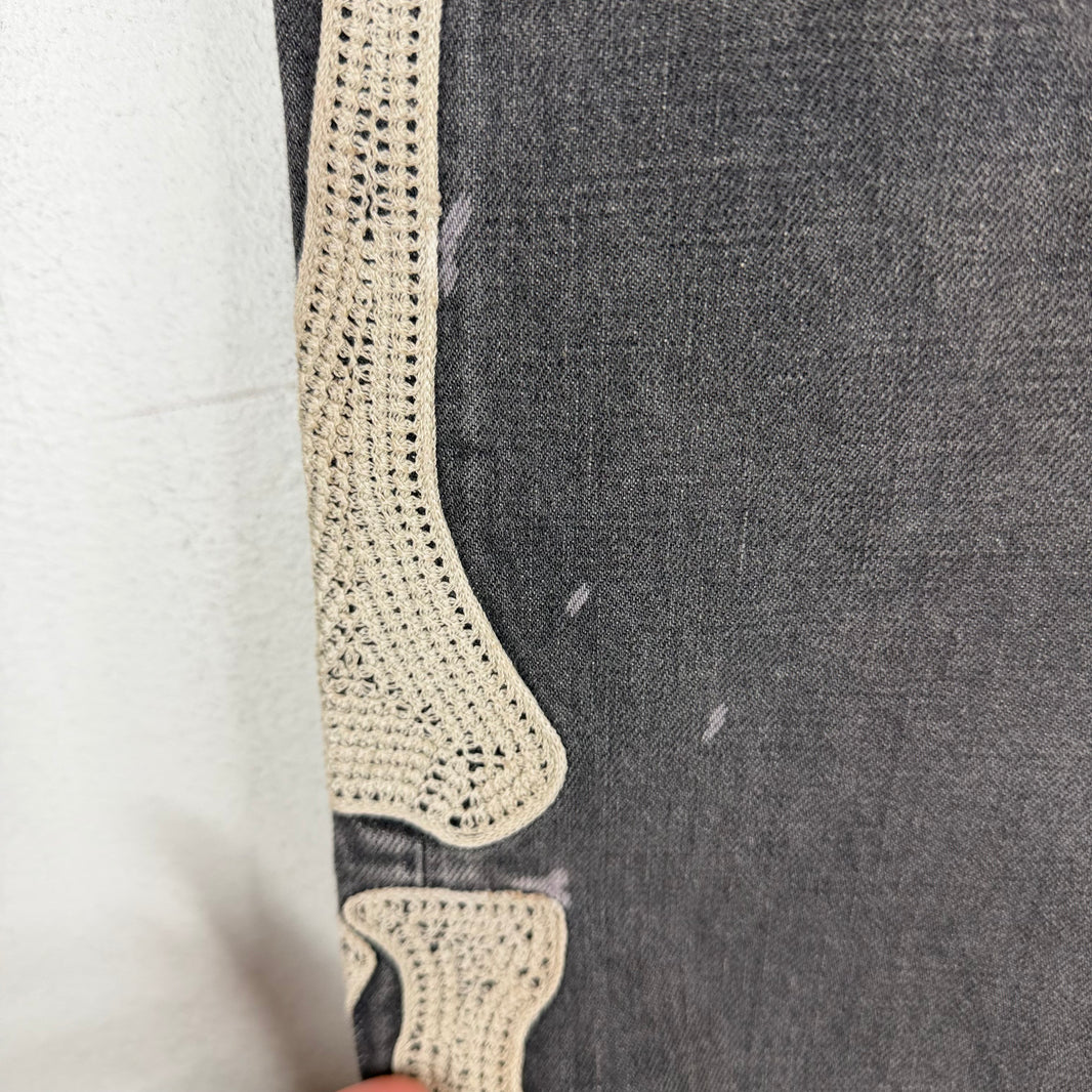 Kapital Black Bone Denim Shorts