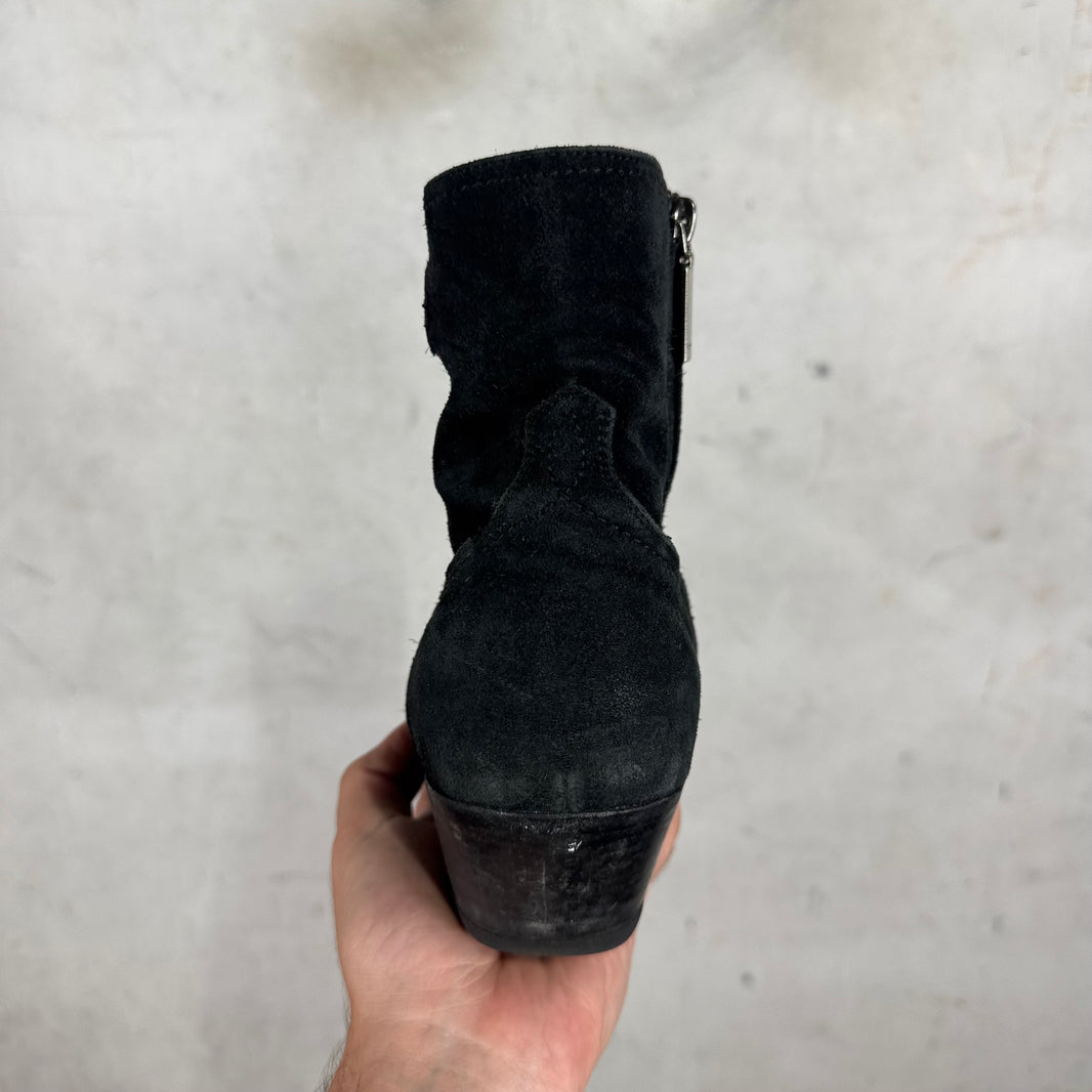 Saint Laurent Suede Lucas Boots