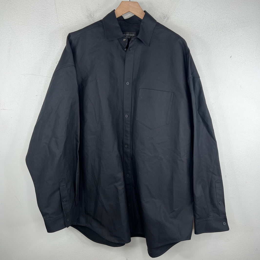 Balenciaga Black Cocoon Snap Button LS Shirt