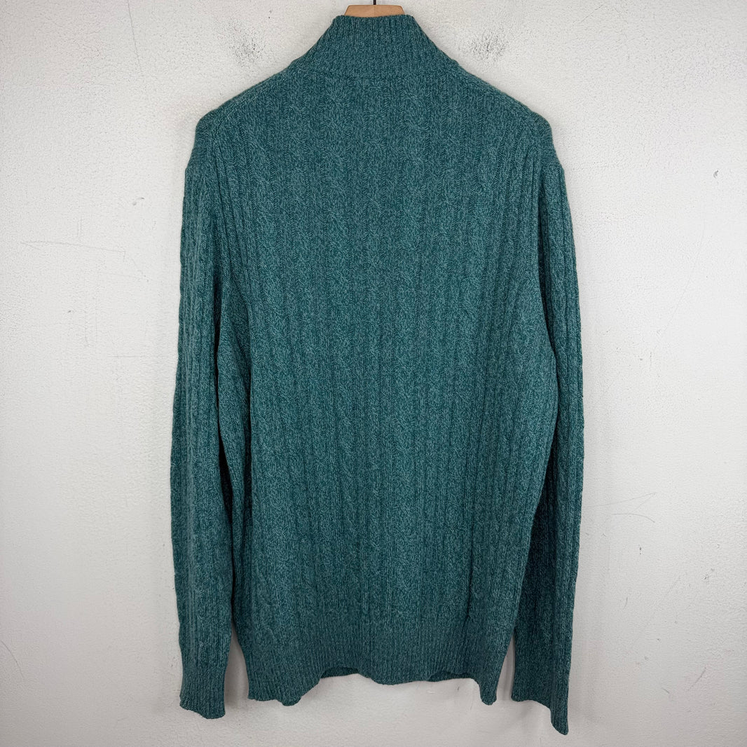 Loro Piana Teal Baby Cashmere Quarter Zip Jacket