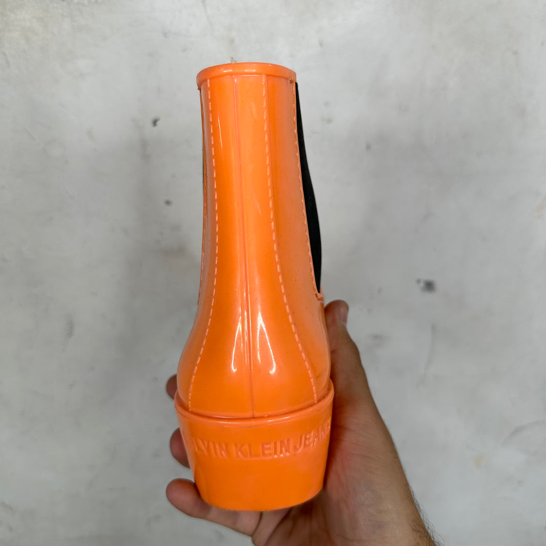 Calvin Klein 205W39NYC Orange Cole Rubber Boots