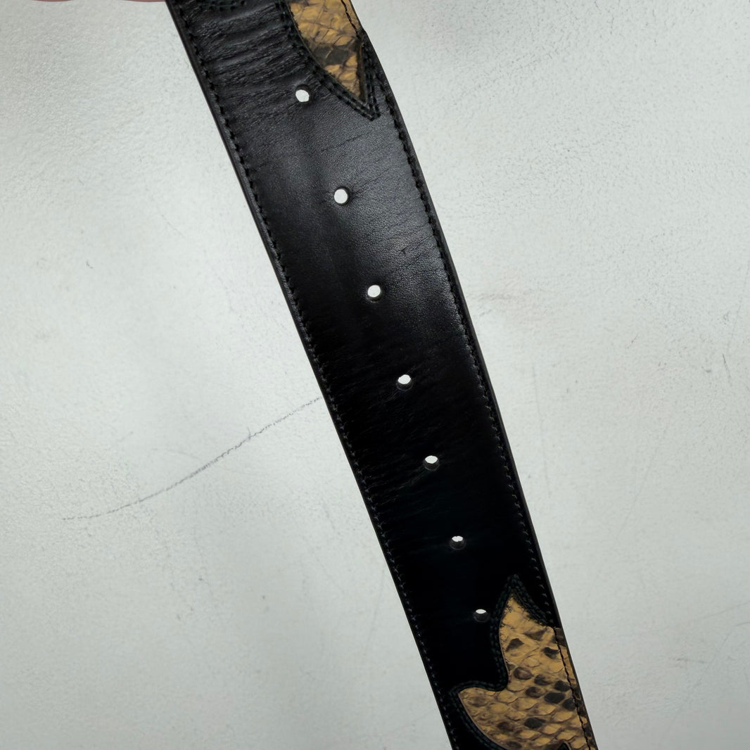 Dries Van Noten Snakeskin Western Belt