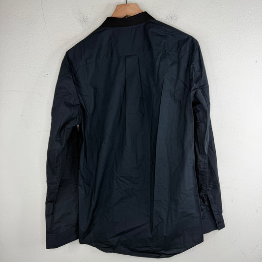 Alexander Wang Navy Zip Detail Button Up Shirt