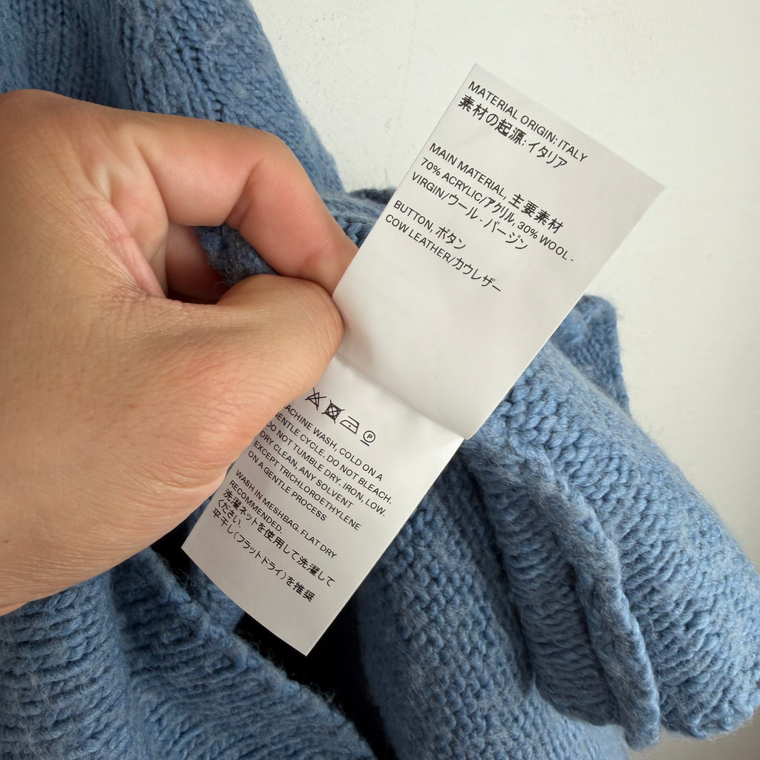 Our Legacy Blue Wool Blend Big Cardigan
