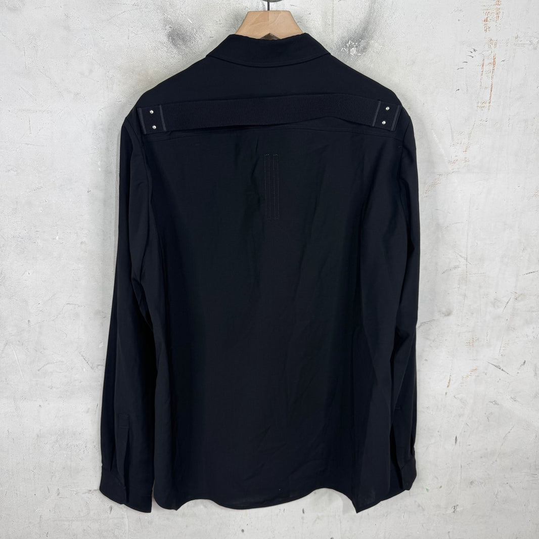 Rick Owens Lido Sheer Snap Strapped Overshirt
