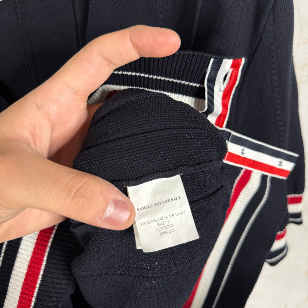 Thom Browne Navy S/S Knit Cardigan