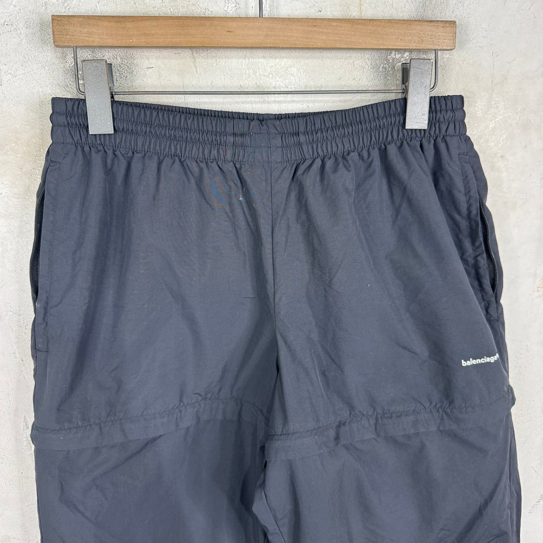 Balenciaga Black Logo Convertible Track Pants