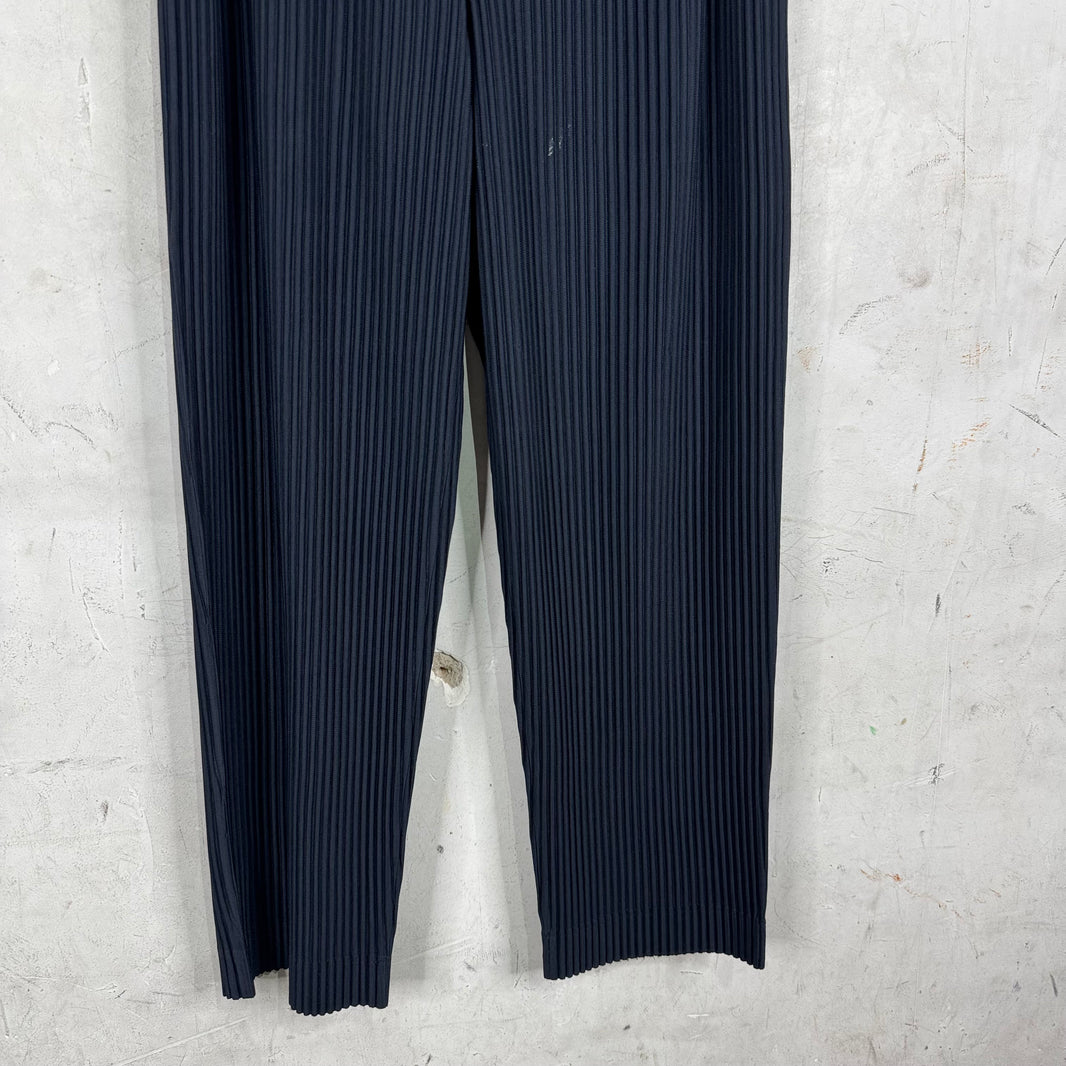 Issey Miyake Dark Navy Pleated Trousers