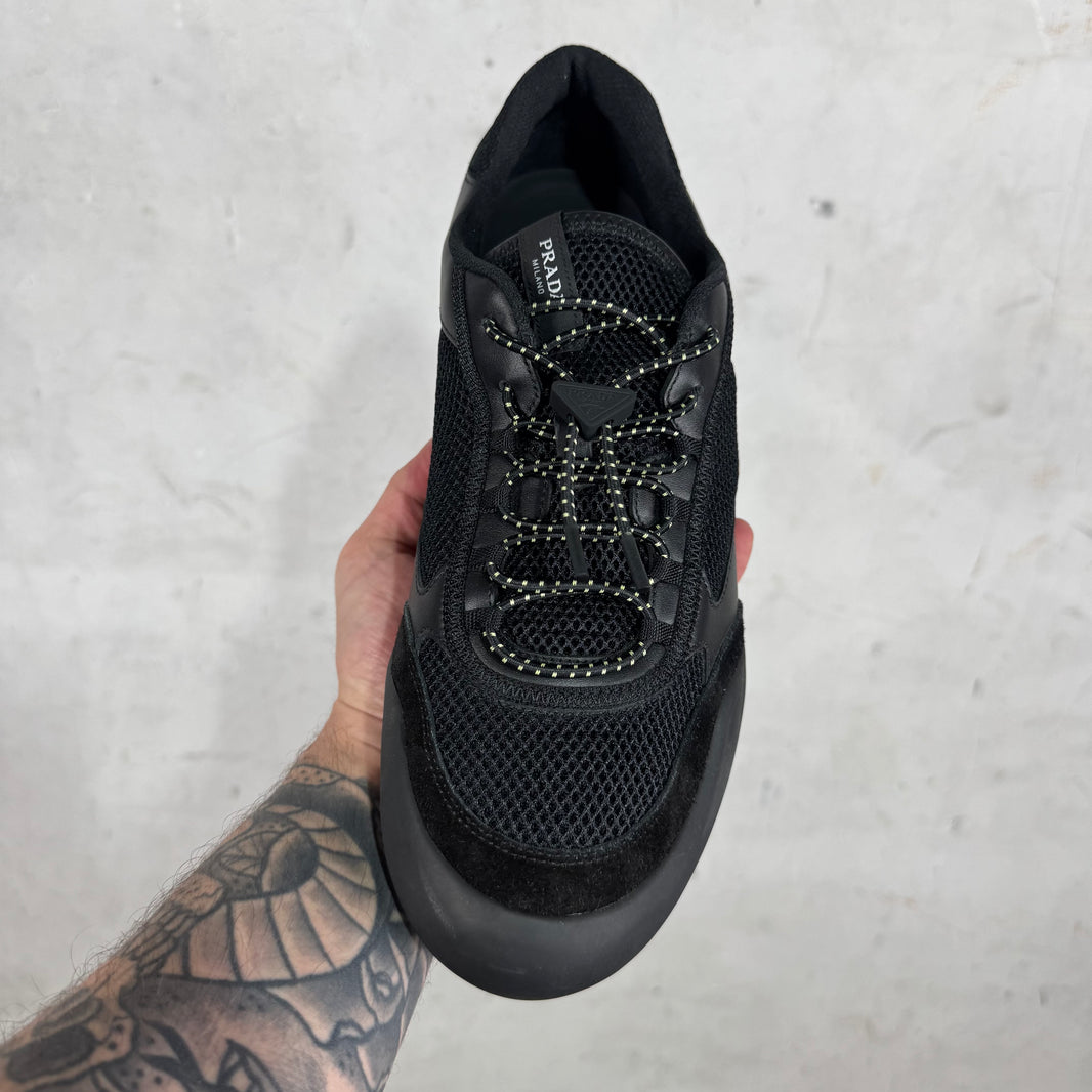 Prada Leather/Mesh Speedrock Sneaker