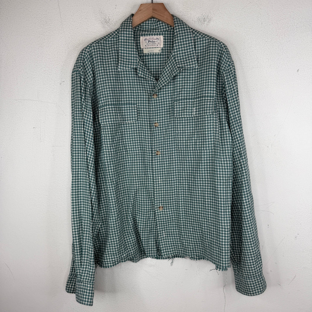 Ralph Lauren Cropped Gingham Button Up LS Shirt