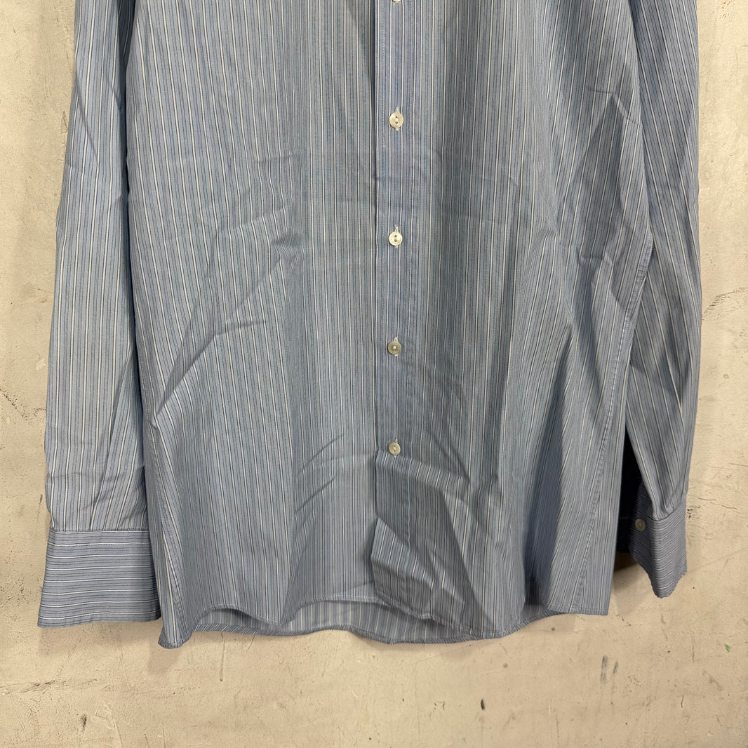 Dolce Gabanna Blue Striped LS Button Up