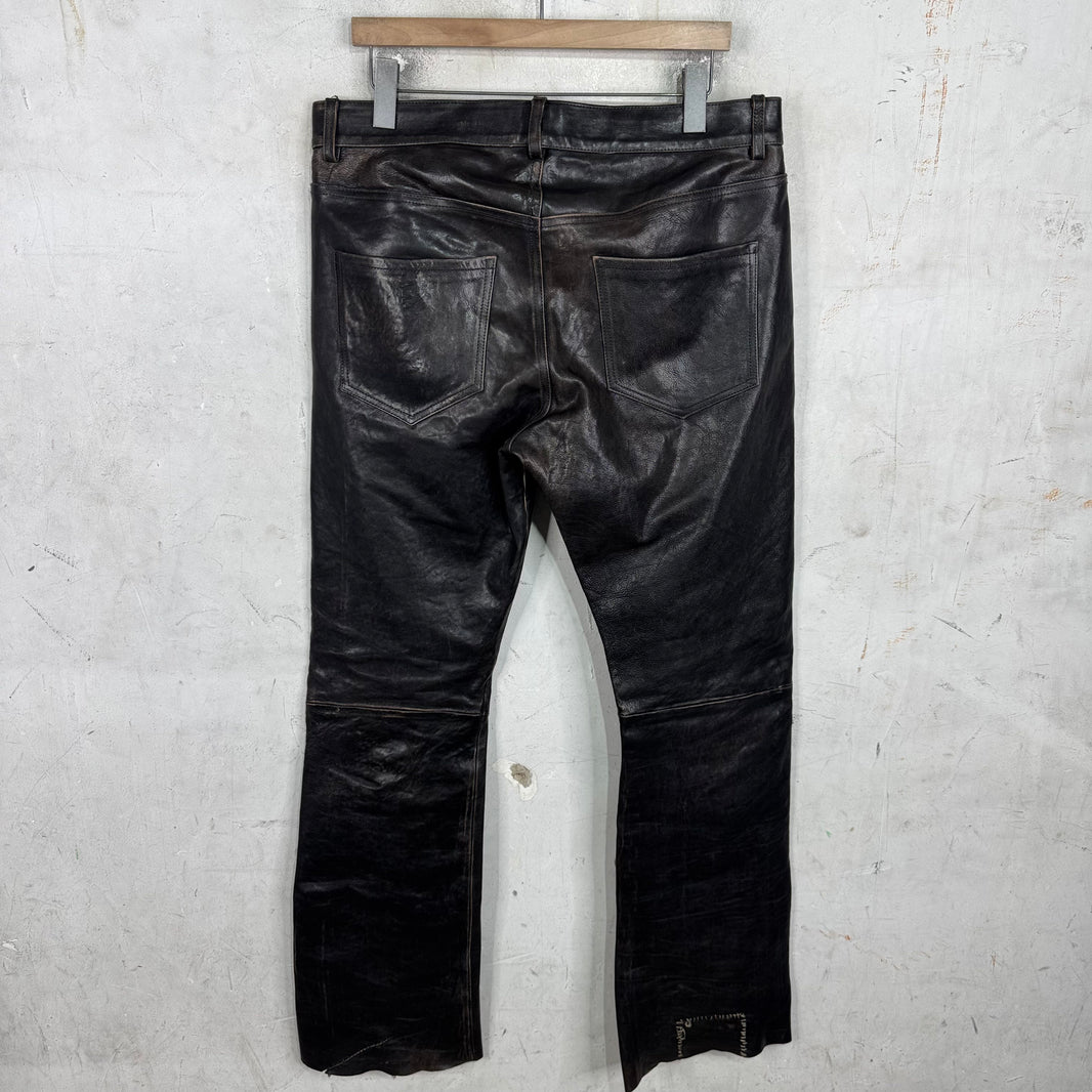 ERD Repaired Flared Leather Pants