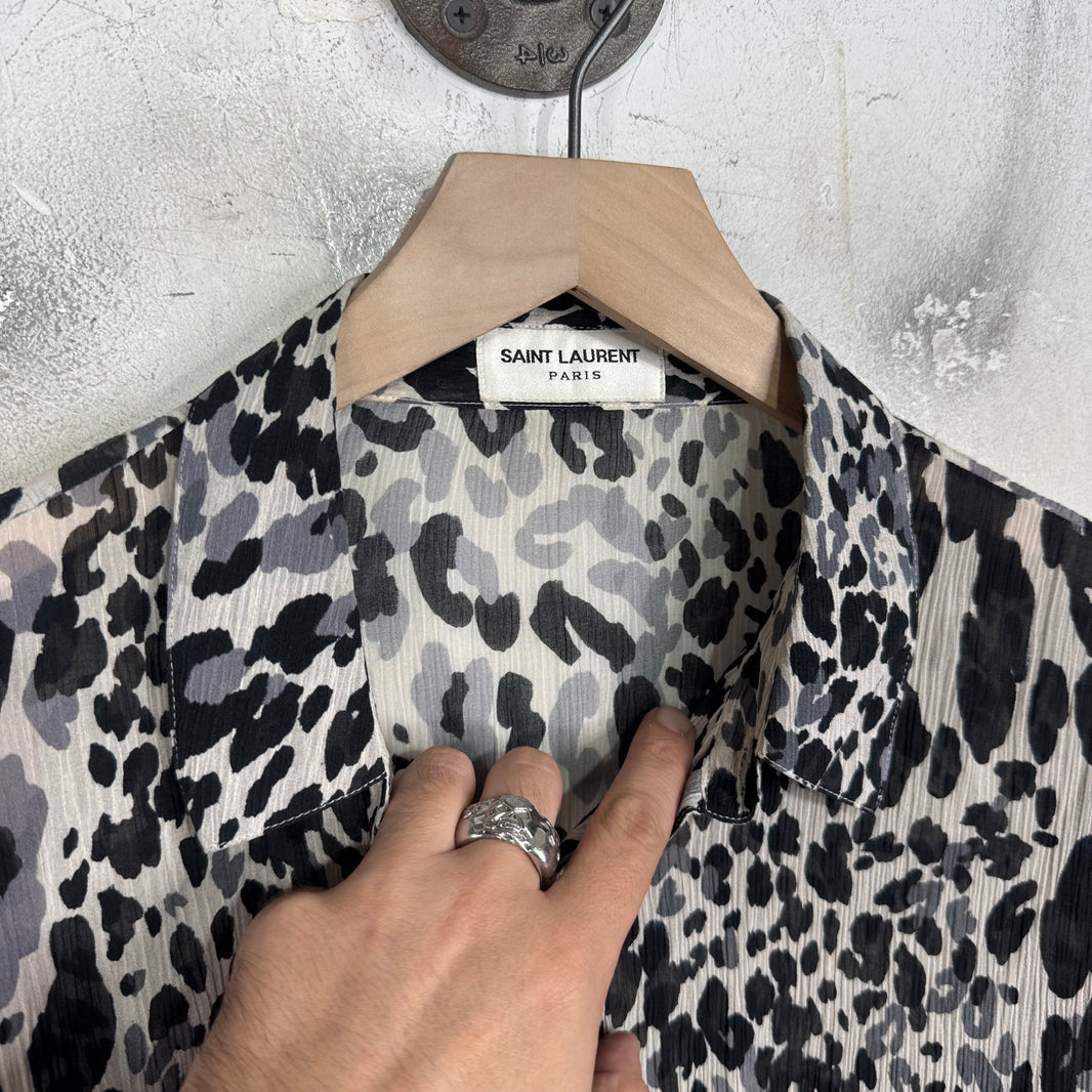 Saint Laurent Cow Silk Pleated Shirt