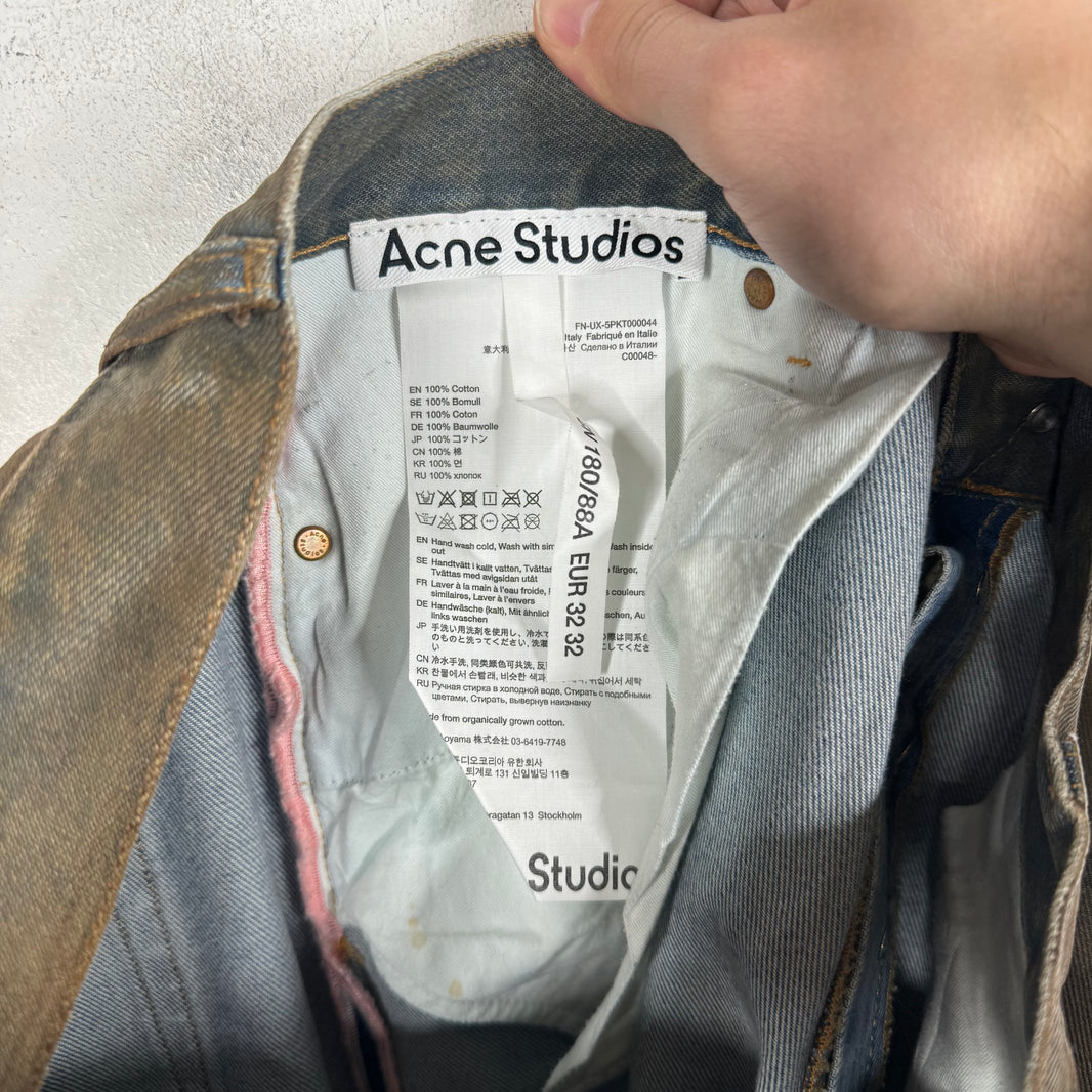 Acne Studios Waxed Baggy Jeans