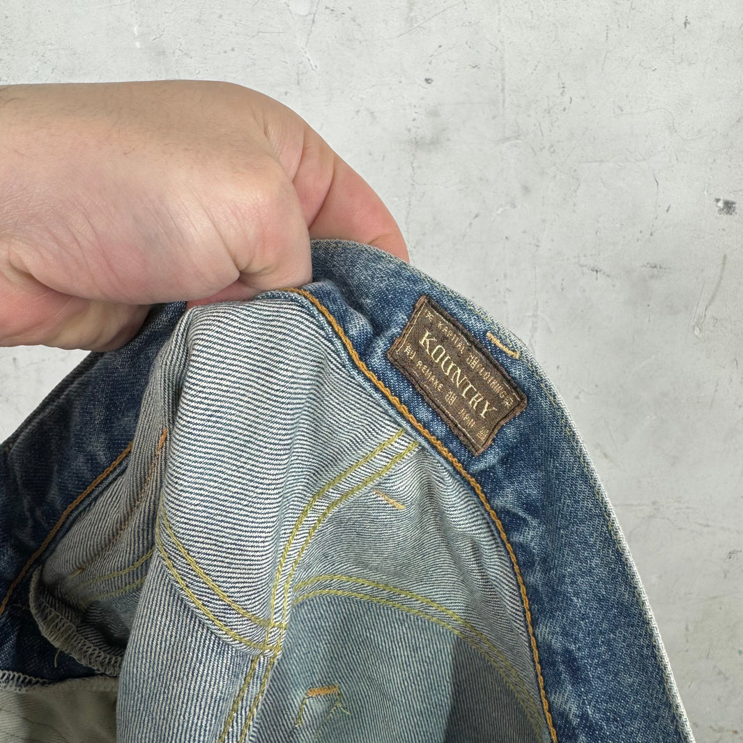 Kapital Rhinestone Studded Jean Shorts