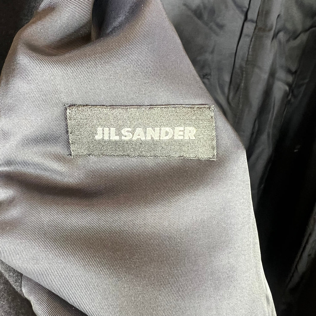 Jil Sander Navy Cashmere Blend Double Breasted Peacoat