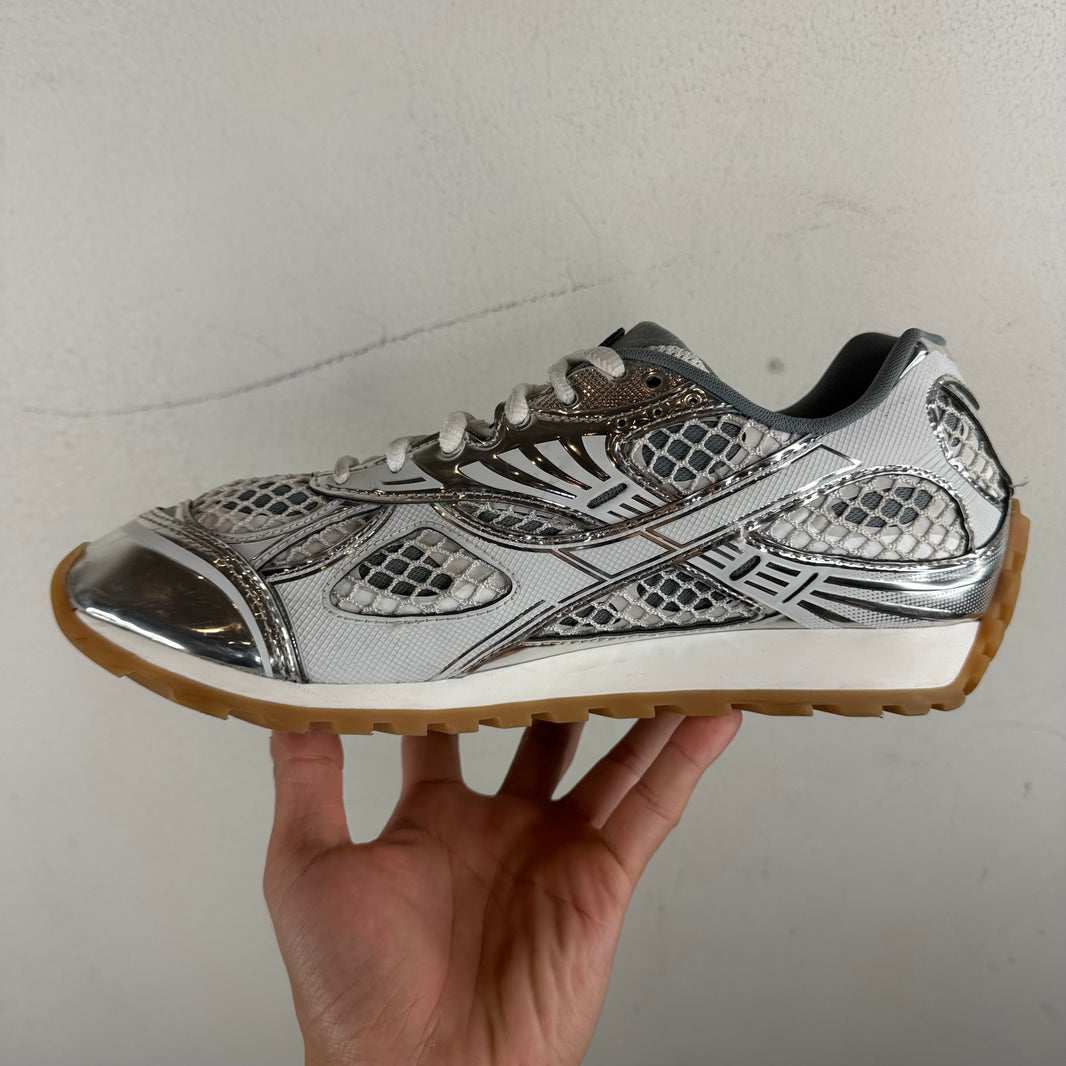 Bottega Veneta Silver/White Orbit Sneakers