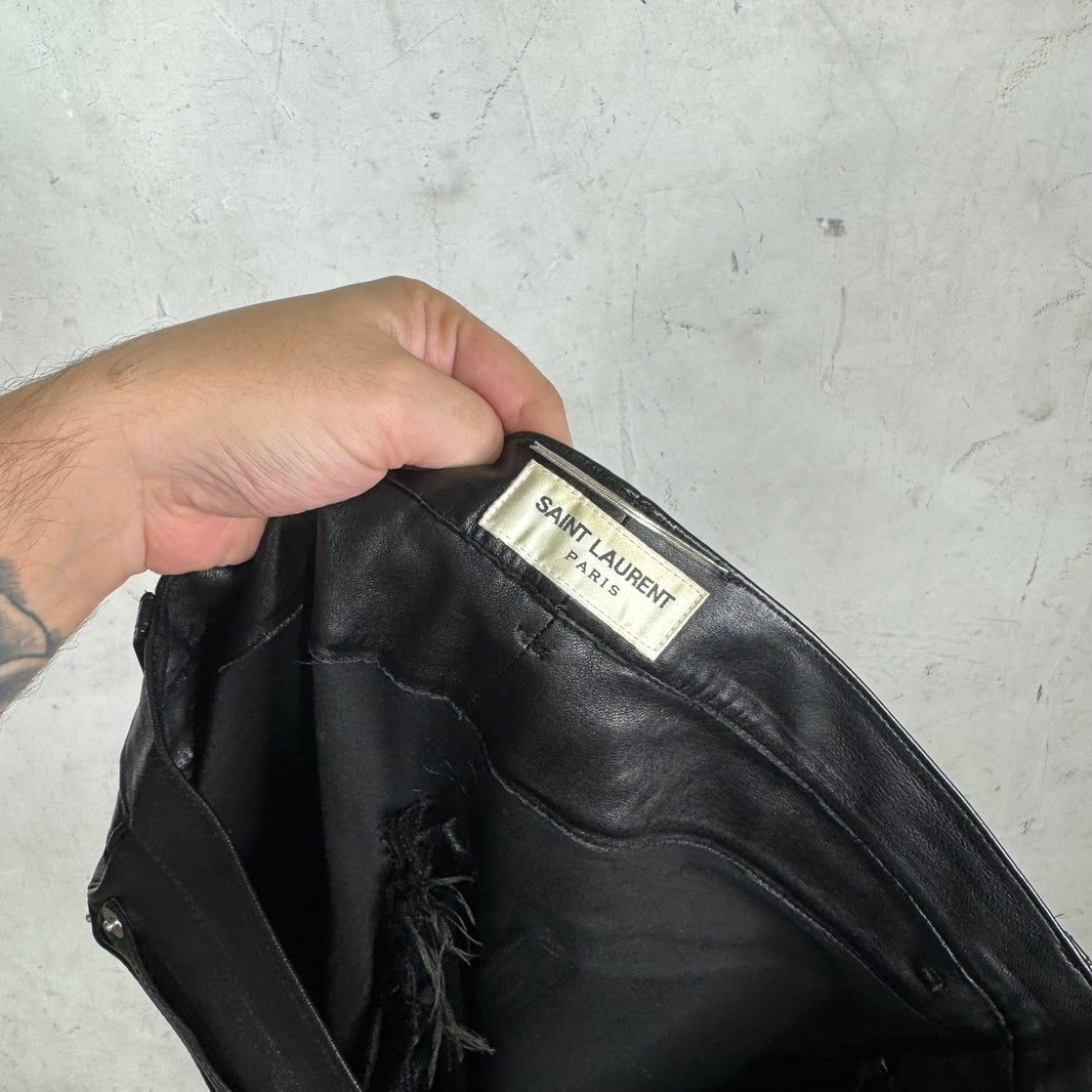 Saint Laurent Lambskin Leather Skinny Pants
