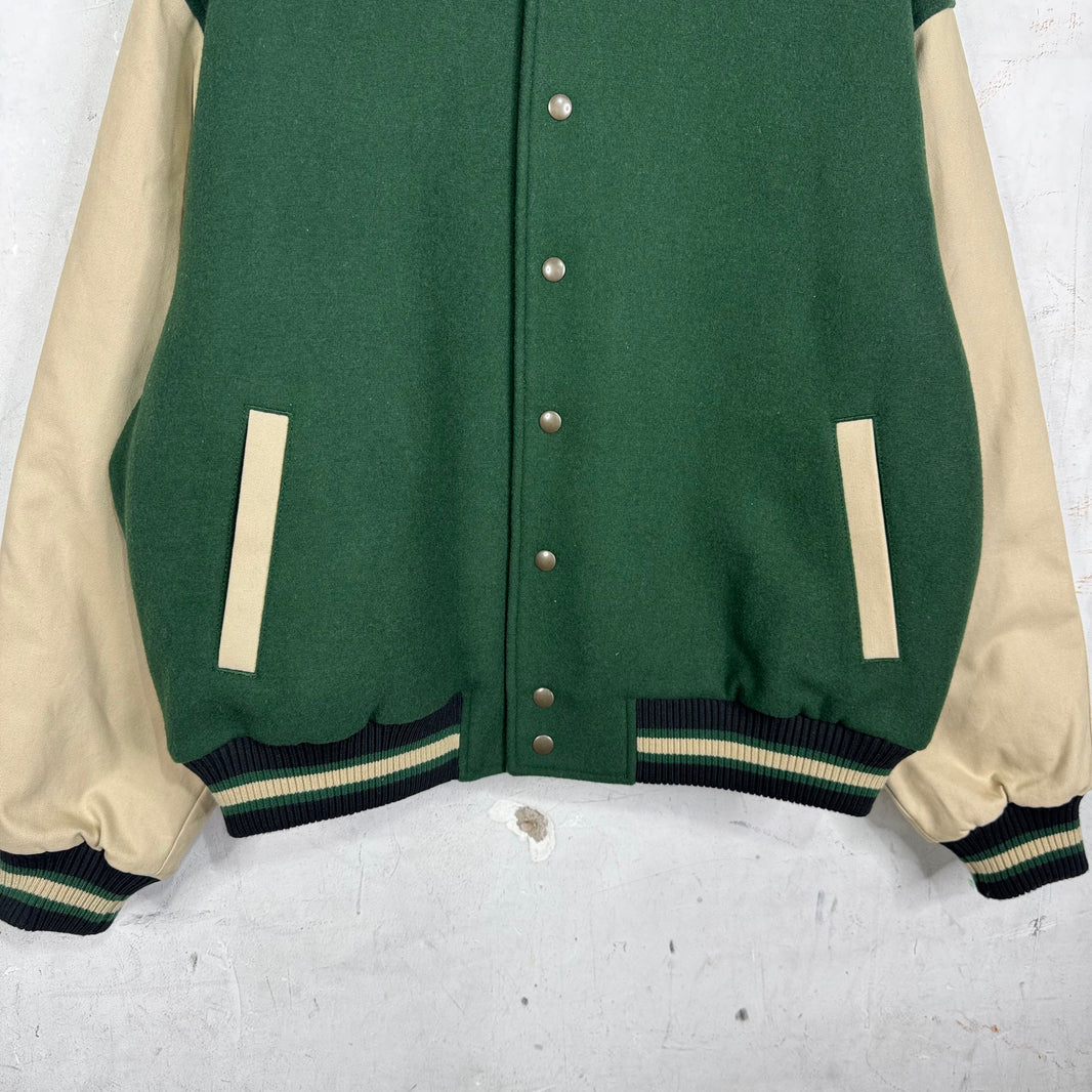 Denim Tears x Stussy Green Varsity Jacket