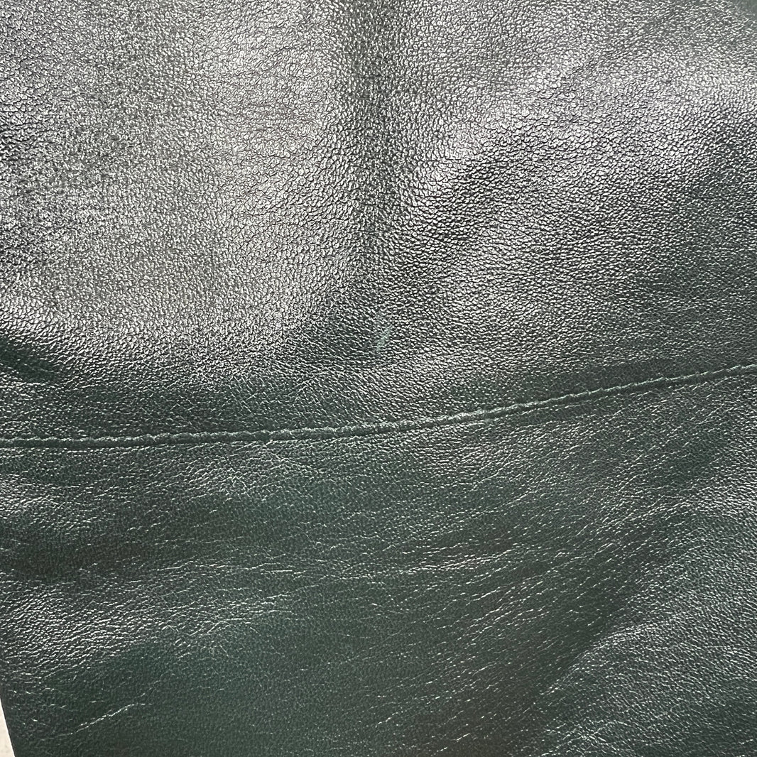 Bottega Veneta Green Leather Denim-Lined Pants