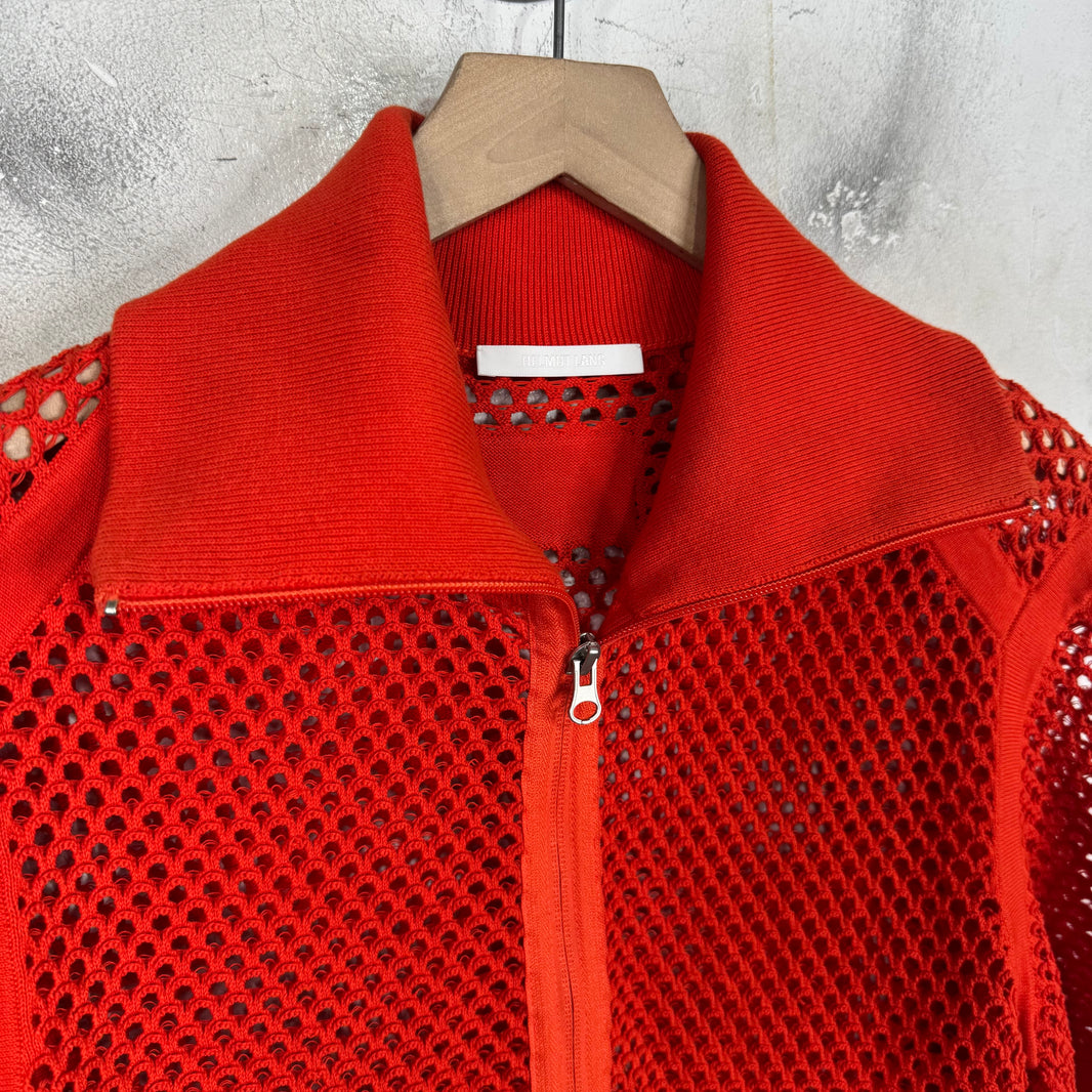 Helmut Lang Fishnet 1/4 Zip Knit