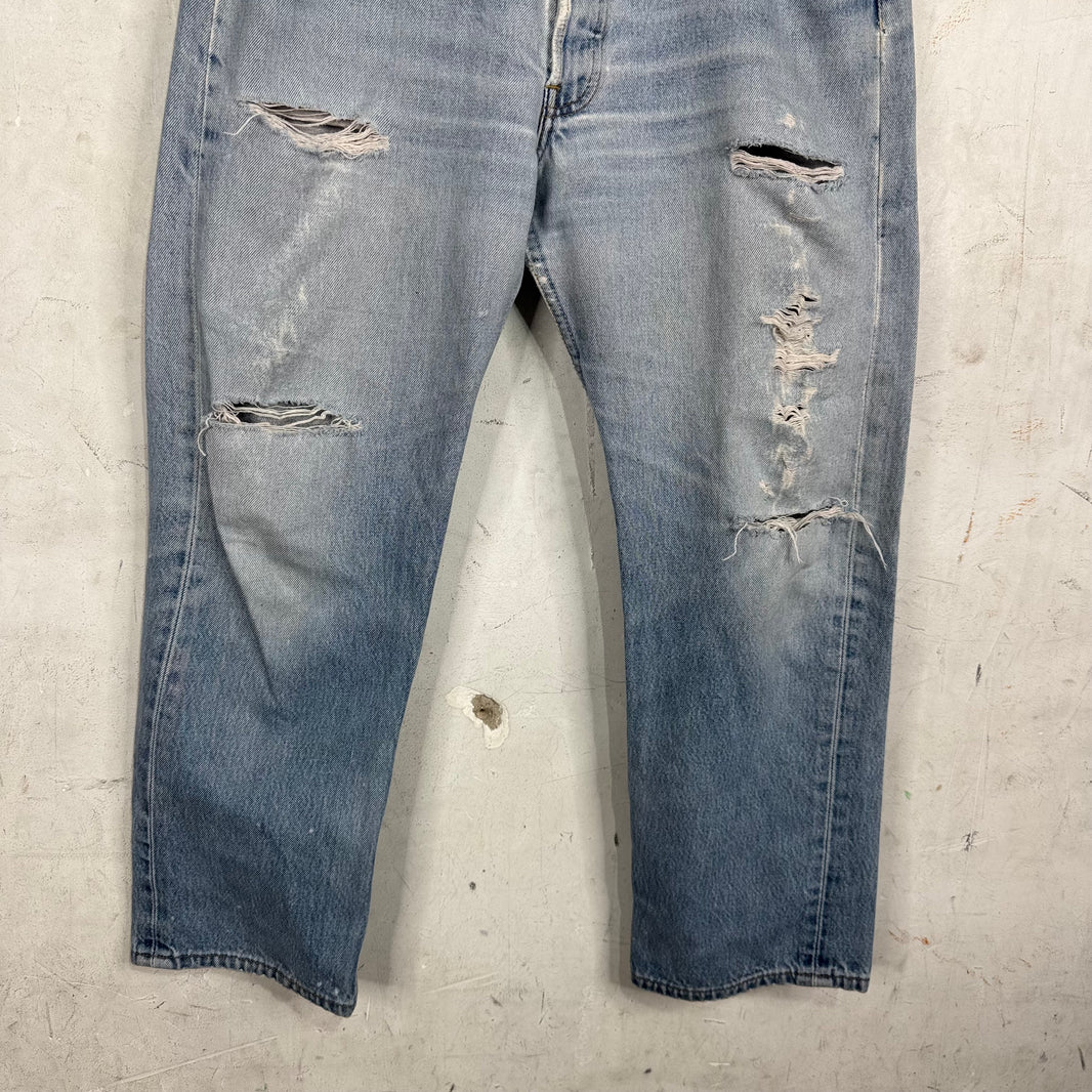 Vintage Levis 501xx Medium Wash Ripped Jeans