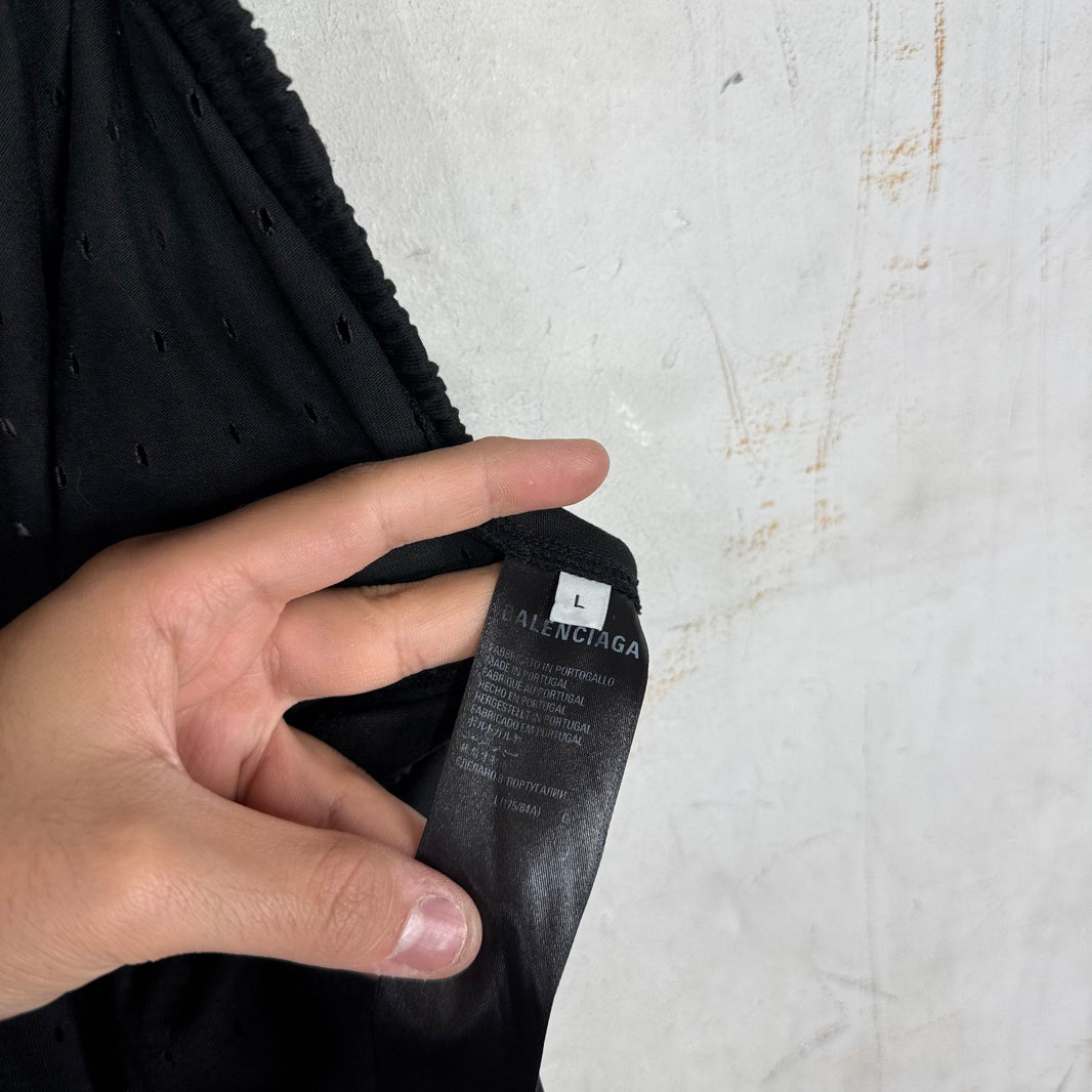 Balenciaga Perforated Cotton Shorts