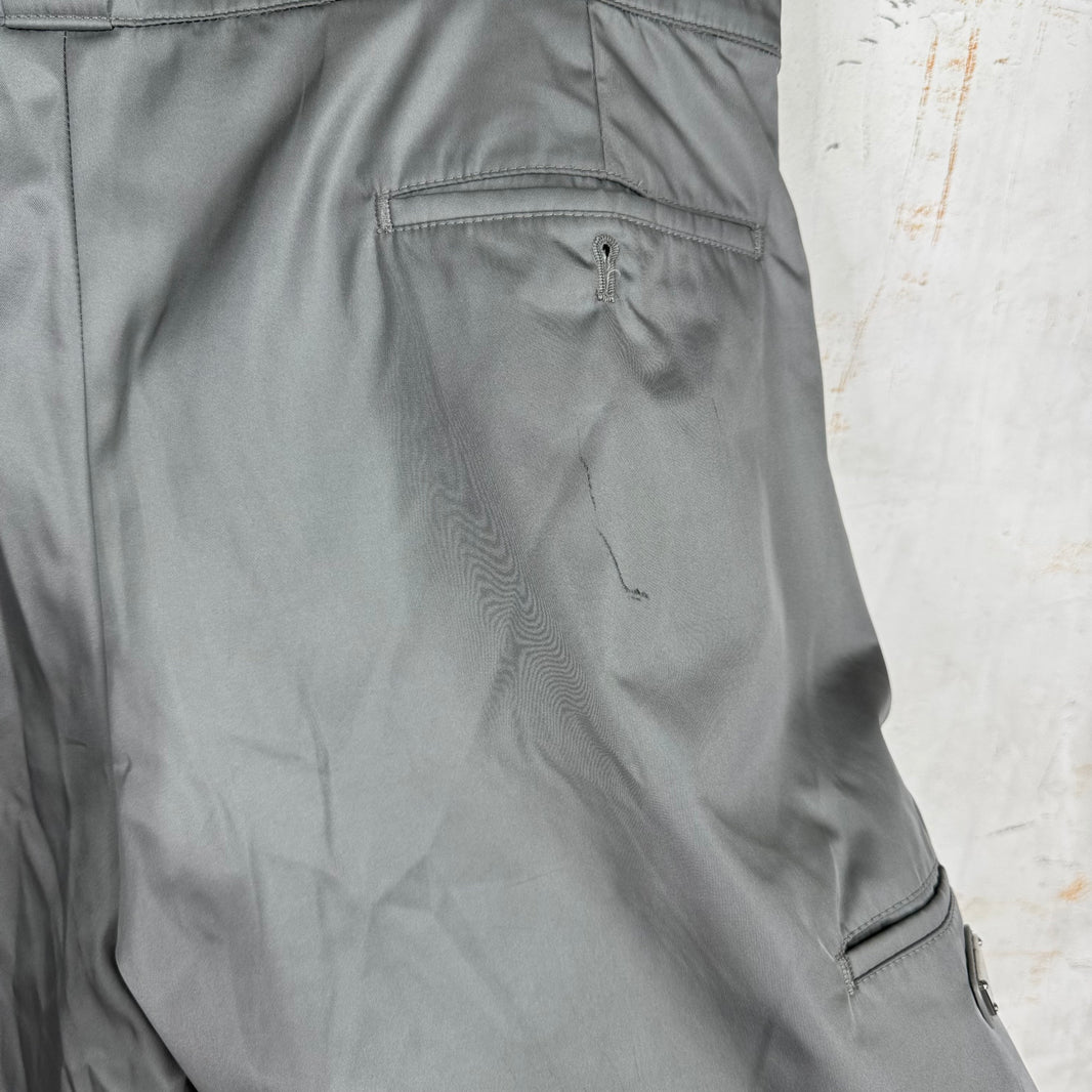 Prada Renylon Plaqued Grey Shorts