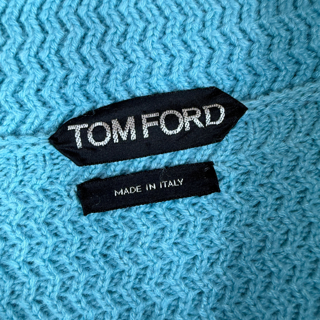 Tom Ford Baby Blue Cashmere Knit Cardigan