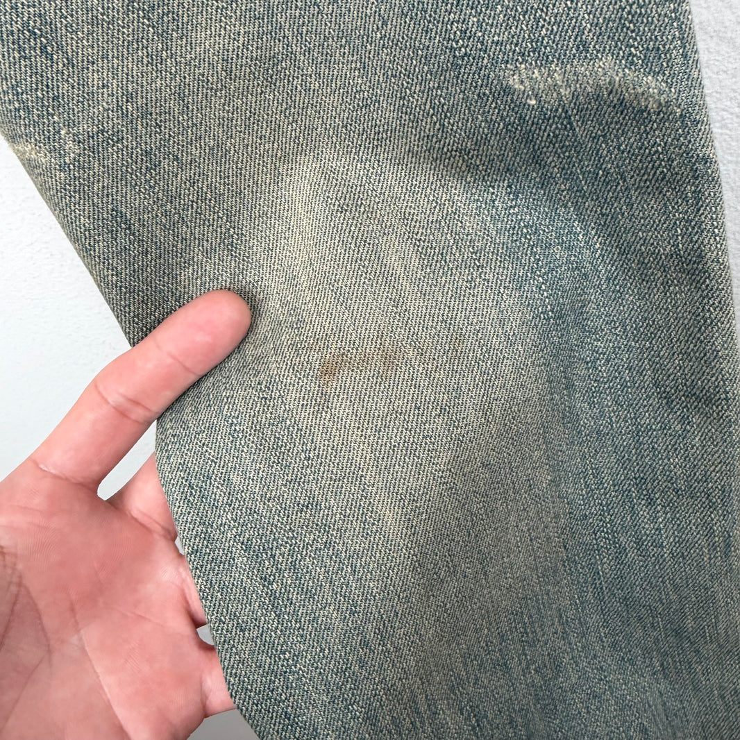 Saint Laurent D02 Washed Light Blue Distressed Jeans