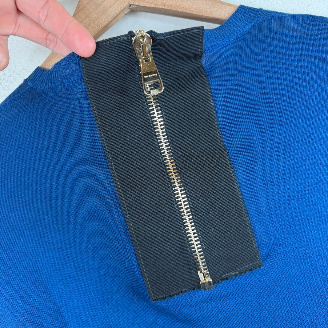 Raf Simons Blue Back Zip Detail Longsleeve T-Shirt